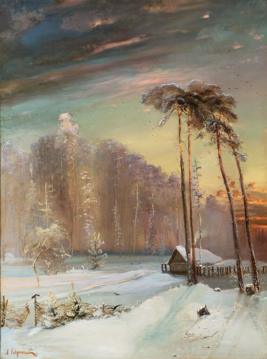 "Лес в инее" 1880-1890 Саврасов Алексей