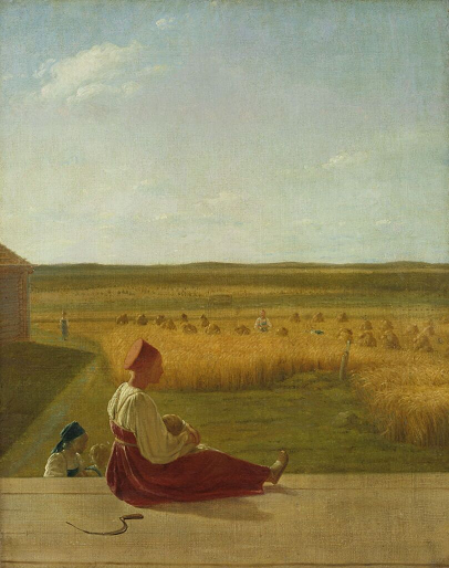 "На жатве. Лето" 1820 Венецианов Алексей