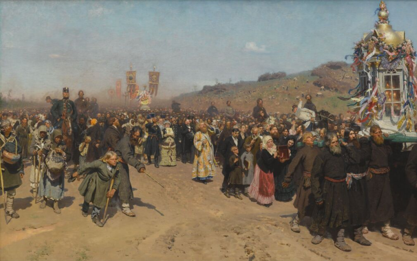 "Крестный ход в Курской губернии" 1881-1883 Репин Илья